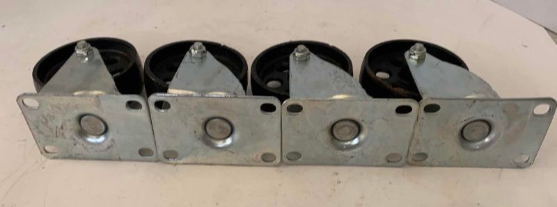 Photo 1 of 4 SWIVEL CASTER  SET WITH STEEL WHEELS