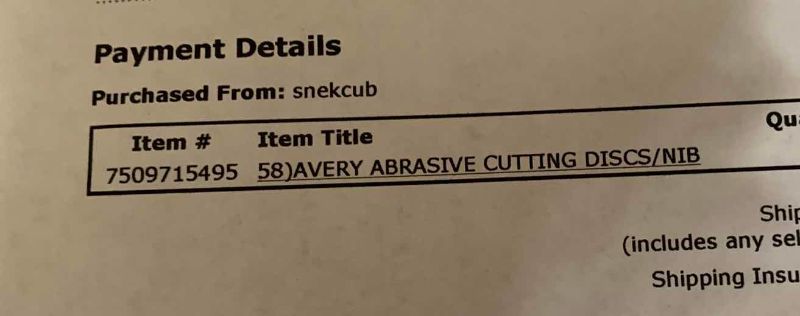Photo 1 of AVERY ABRASIVE CUTTING DISKS