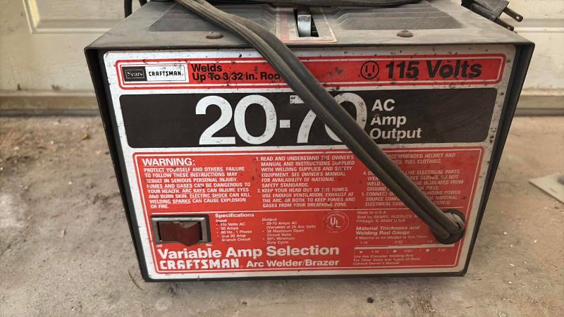Photo 1 of CRAFTSMAN 115 VOLT VARIABLE AMP SELECTION ARC WELDER/BRAZER