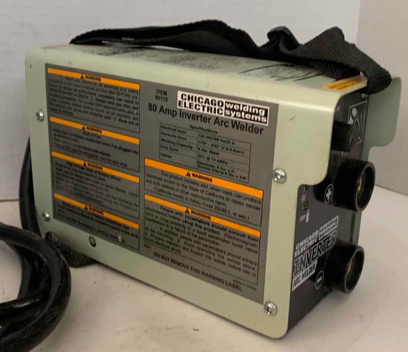 Photo 1 of CHICAGO ELECTRIC 80 AMP INVERTER ARC WELDER 9110