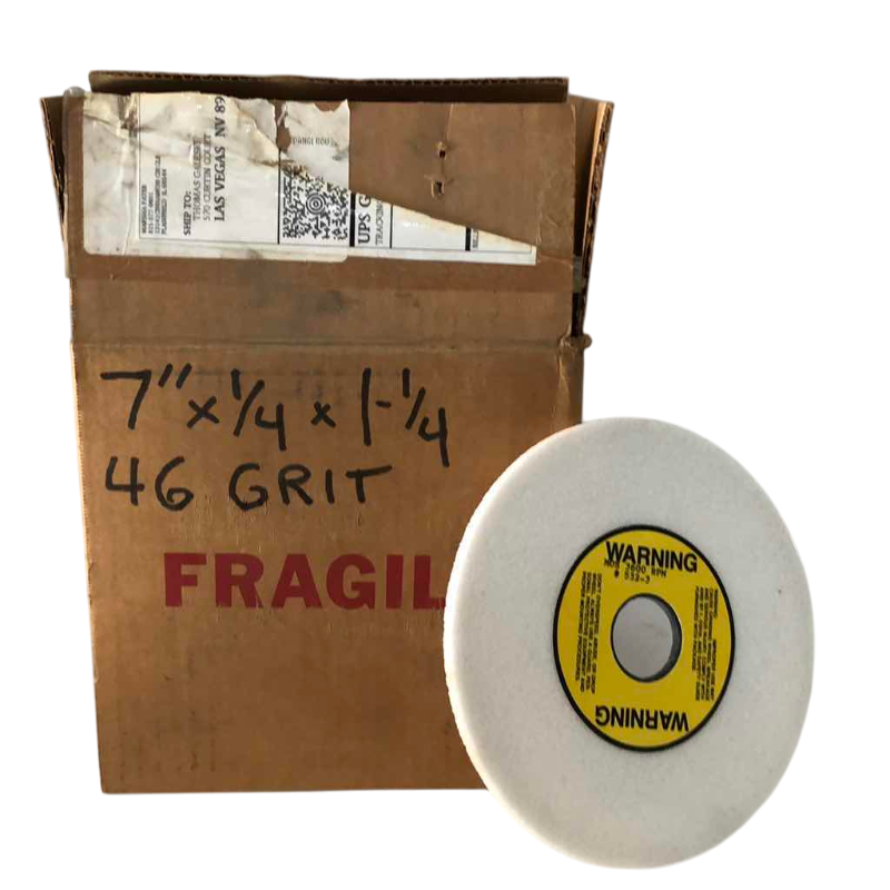 Photo 1 of 9 WARNING 46 GRIT 7” X 1/4” X 1 1/4” GRINDING WHEELS