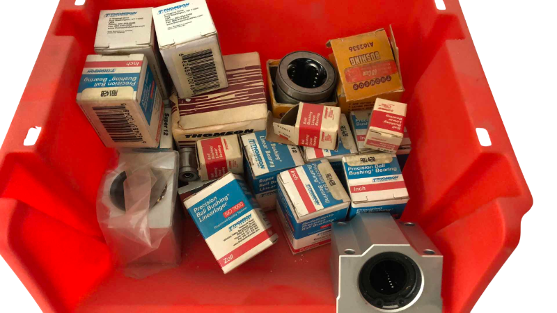 Photo 1 of BOX OF DIFFERENT TYPES OF PRECISION BALL BEARINGS