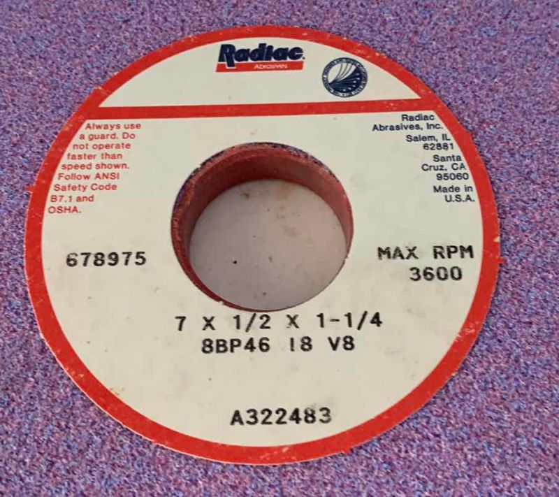 Photo 1 of 9 RADIAC GRINDING WHEELS 7” X 1/2” X 1-1/4”
