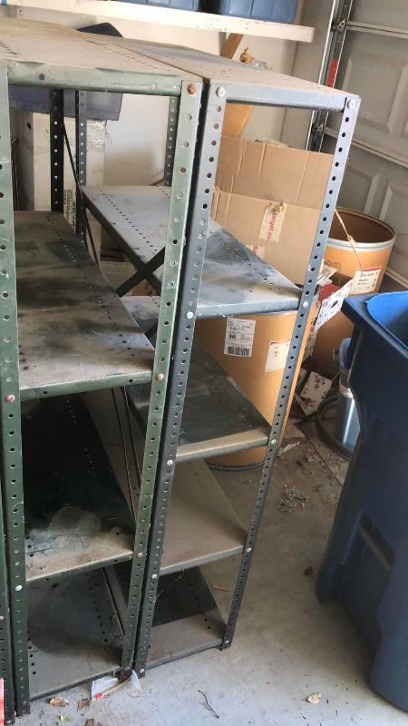 Photo 1 of 4 STEEL AND 1 WOODEN GARAGE SHELVING