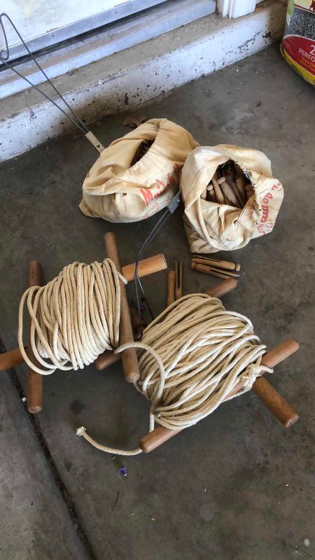 Photo 1 of 2 SETS OF VINTAGE CLOTHES LINES AND CLIPS