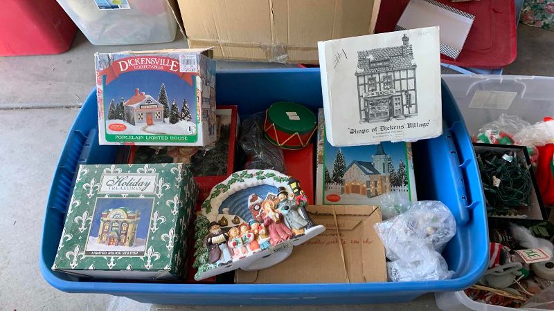 Photo 1 of 3 TUBS OF CHRISTMAS DECORATIONS