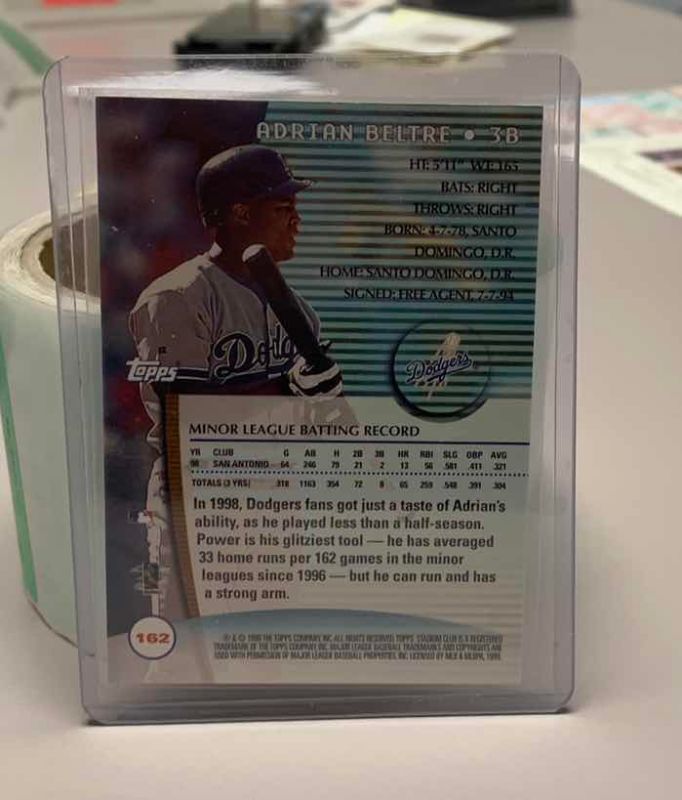 Photo 1 of 1999 ADRIAN BELTRE TOPPS STADIUM CLUB MLB BASEBALL CARD 162 ROOKIE