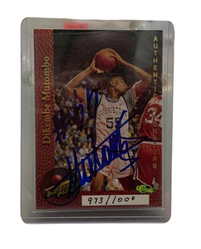 Photo 1 of 1995 AUOTGRAPHED DIKEMBE MUTOMBO CLASSIC MARKETING CO CARD