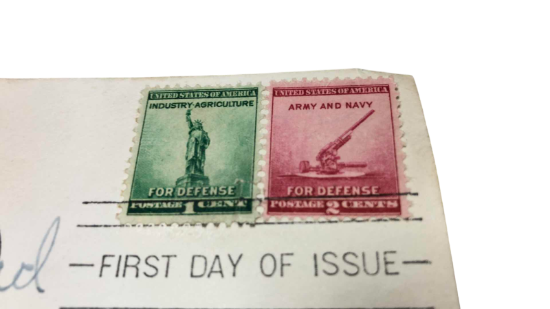 Photo 1 of 2 1940 UNITED STATES NATIONAL DEFENSE STAMPS FIRST DAY OF ISSUE