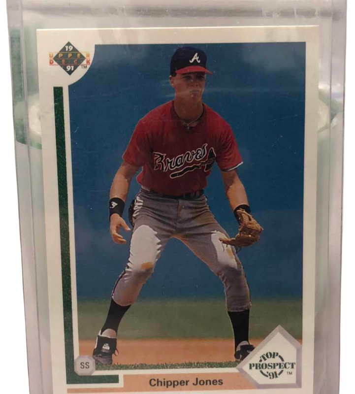 Photo 1 of 1991 UPPER DECK CHIPPER JONES ROOKIE MLB BASEBALL CARD