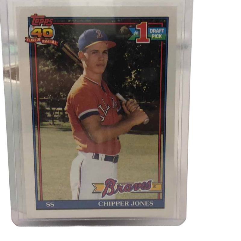 Photo 1 of 1991 TOPPS CHIPPER JONES ROOKIE MLB BASEBALL CARD