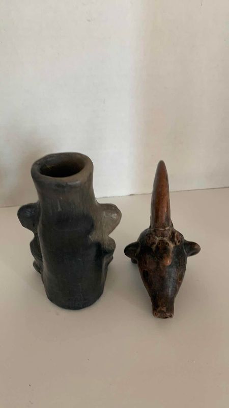 Photo 1 of 2 VINTAGE PRE-COLUMBIAN STYLE TERRACOTTA CLAY DIETY FIGURE S