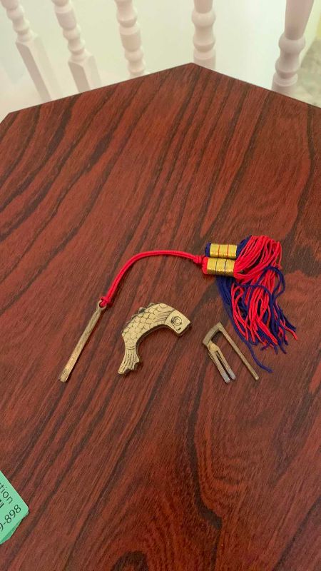 Photo 1 of ASIAN HEXAGONAL SIDE TABLE WITH LOCK 16” X 16” H 23”