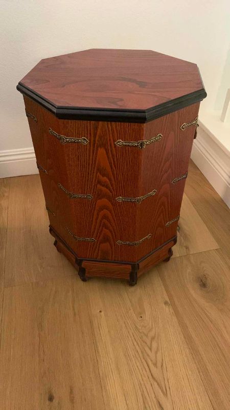 Photo 1 of ASIAN HEXAGONAL SIDE TABLE WITH LOCK 16” X 16” H 23”