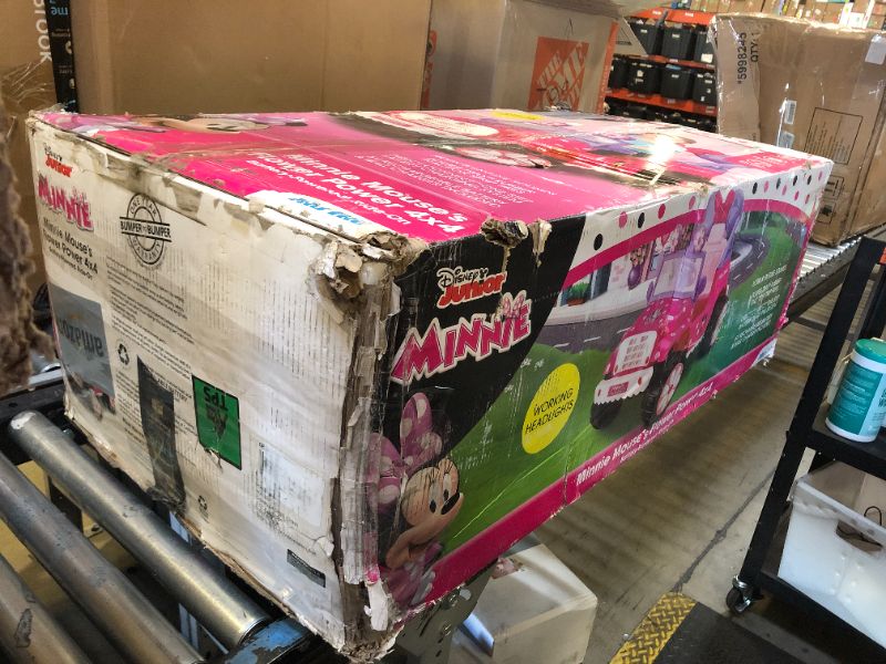 Photo 3 of Kid Trax Disney's Minnie Mouse 6V Ride-On Toy, Flower Power 4x4 Battery Powered Outdoor Toy, Kids Ages 3-5 and Up to 60 lbs,Working Headlights, Sounds, Pink Minnie Mouse Ride On, Toddler, Girls, Boys
