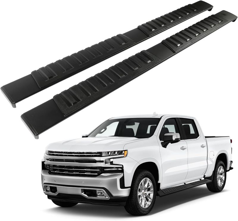 Photo 1 of SCITOO 6 Inches Nerf Bar Running Boards Fit for 2019-2024 for Chevrolet Silverado 1500 Crew Cab, 2024 for GMC Sierra 1500 Crew Cab, Black Aluminium Alloy Side Step Rock Sliders(Excl 2019 1500 LD)
