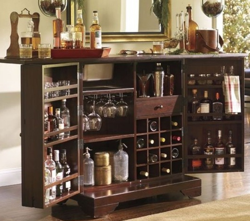 Photo 1 of POTTERY BARN MODINE  WOOD BAR CART CABINET, CLOSED MEASURES 38 1/2” x 21 1/2” x H42 1/2”