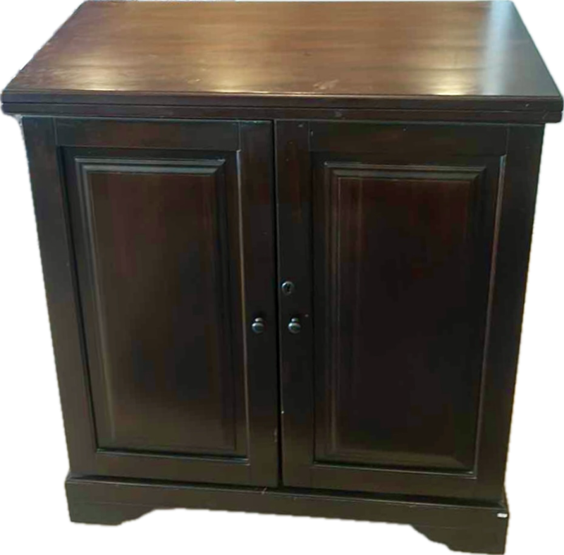 Photo 1 of POTTERY BARN MODINE  WOOD BAR CART CABINET, CLOSED MEASURES 38 1/2” x 21 1/2” x H42 1/2”