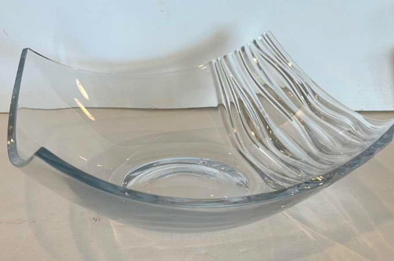 Photo 1 of MIKASA RIDGE 12” SQUARE CRYSTAL BOWL 