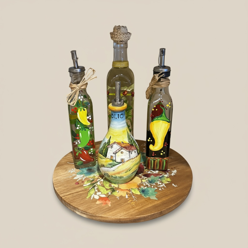Photo 1 of DECORATIVE HAND PAINTED BOTTLES LAZY SUSAN