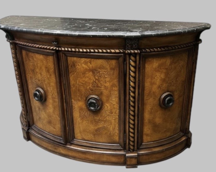 Photo 1 of CLASSICAL STYLE WOODEN CREDENZA W MARBLE TOP  66" X 22" H 41"