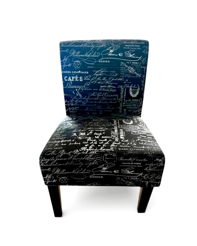 Photo 1 of LINON LILLIAN LINEN UPHOLSTERED SIDE CHAIR W MAHOGANY FEET