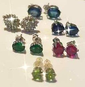 Photo 1 of 6- PAIRS OF JEWEL STUDS