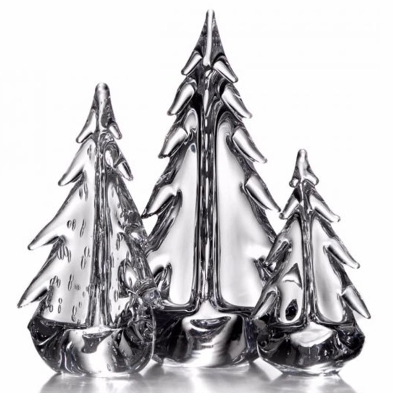 Photo 1 of NEIMAN MARCUS "SIMON PEARCE" MODERN CLASSIC GLASS VERMONT EVERGREEN TRIO (15" X11" H21")