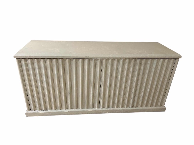 Photo 1 of FLUTED SIDEBOARD BUFFET CABINET FINISHED IN ALDER WHITE (71" X 22" H32")