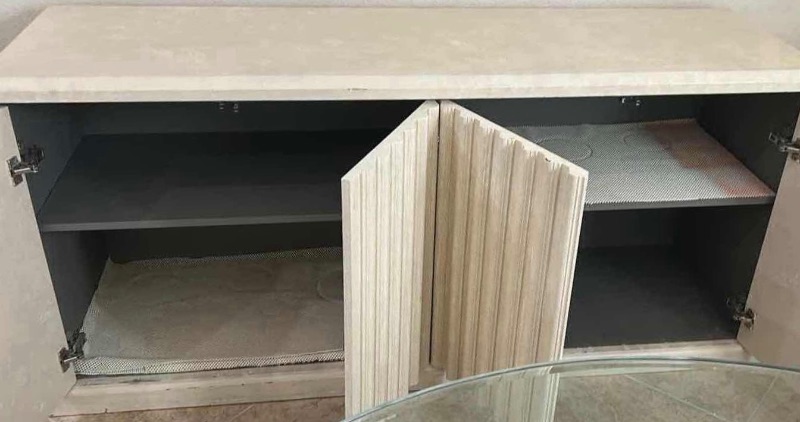 Photo 1 of FLUTED SIDEBOARD BUFFET CABINET FINISHED IN ALDER WHITE (71" X 22" H32")