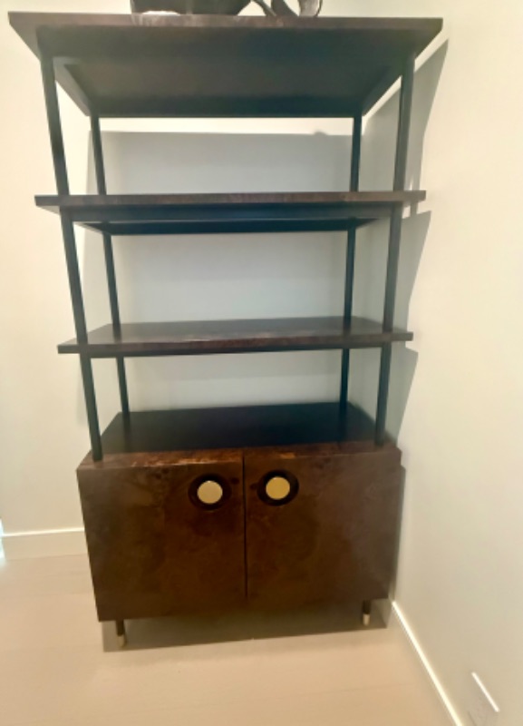 Photo 1 of HIGH-END CARBON BROWN BURL WOOD BOOKSHELF (42”x17” H78”)