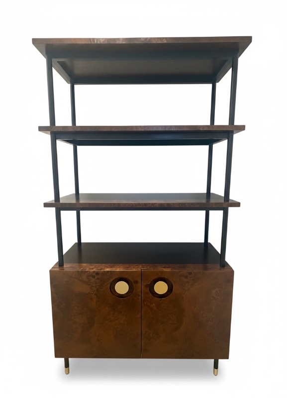 Photo 1 of HIGH-END CARBON BROWN BURL WOOD BOOKSHELF (42”x17” H78”)