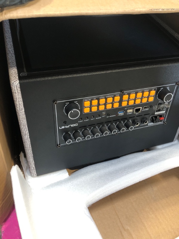 Photo 1 of 15 in. Dual 10 in. Karaoke Box Party Speaker with Touchscreen