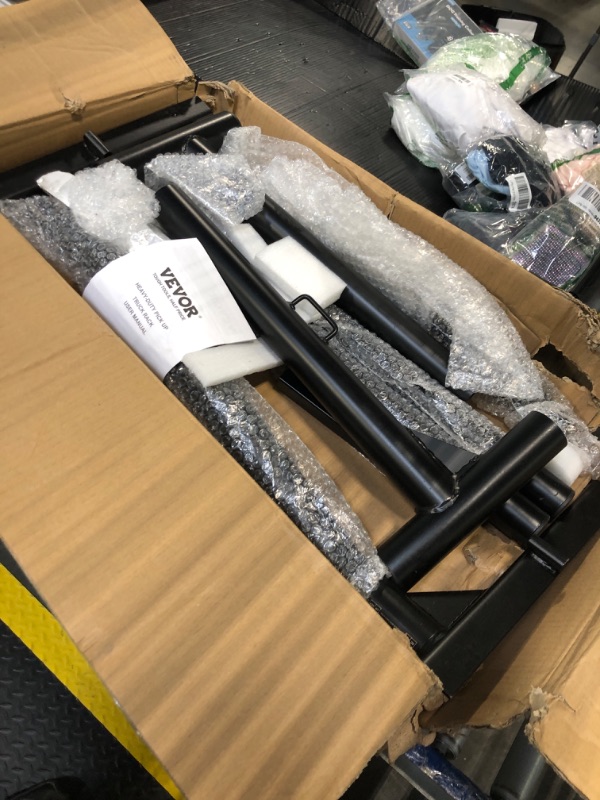 Photo 1 of VEVOR Extendable Steel Truck Ladder Rack - 800 lbs Capacity, 46-71 inch, Non-Drilling for Kayak, Surfboard, Lumber, Ladder