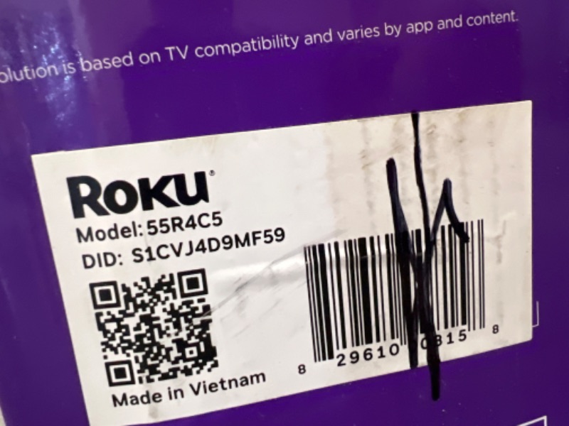Photo 1 of *DAMAGED**Roku Smart TV 2025 – 55-Inch Select Series, 4K HDR TV – Roku TV with Enhanced Voice Remote – Flat Screen LED Television with Wi-Fi for Streaming Live Local News, Sports, Family Entertainment. 