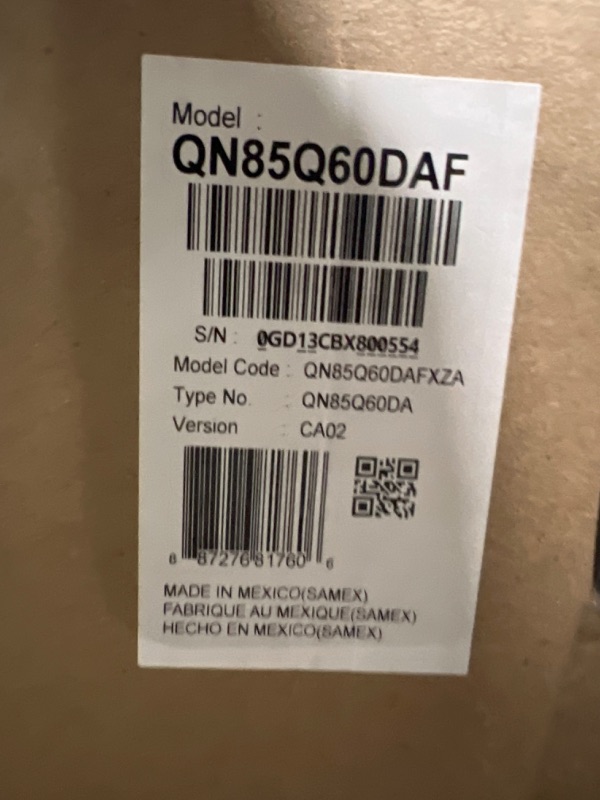 Photo 1 of *** BROKEN TV *** FOR PARTS ONLY *** FINAL SALE NO RETURNS ***Samsung 85-Inch Class QLED 4K Q60D Series Quantum HDR Smart TV w/Object Tracking Sound Lite, Motion Xcelerator, Slim Design, Gaming Hub, Alexa Built-in (QN85Q60D, 2024 Model)