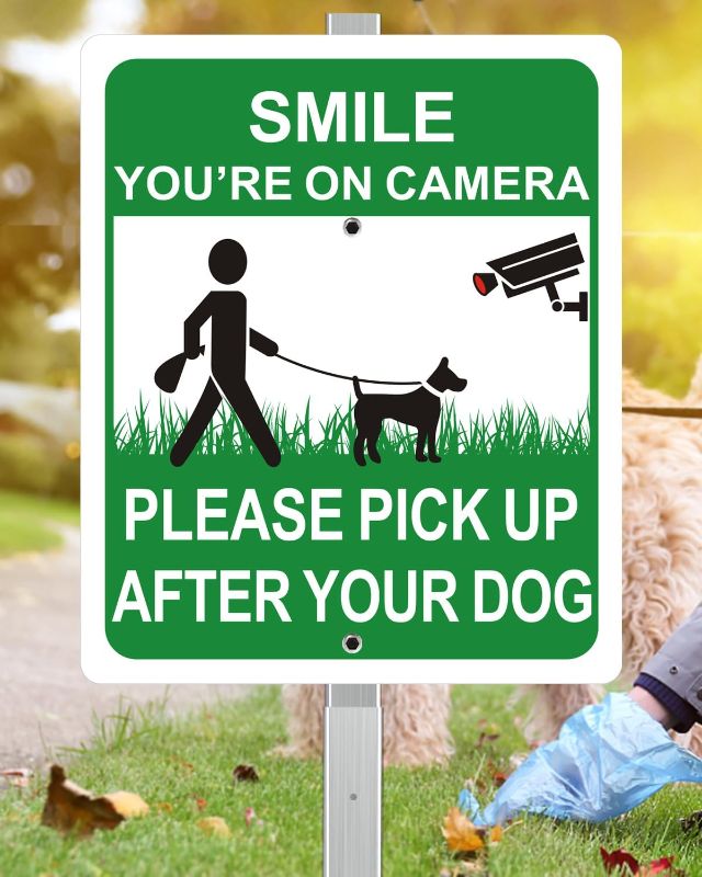 Photo 1 of 10 x 10 Inches No Soliciting Trespassing Sign with 36 Inches Heavy Duty Steel Stake, Private Property Protected by 24 Hour Video Surveillance Home Security Aluminum Warning Sign