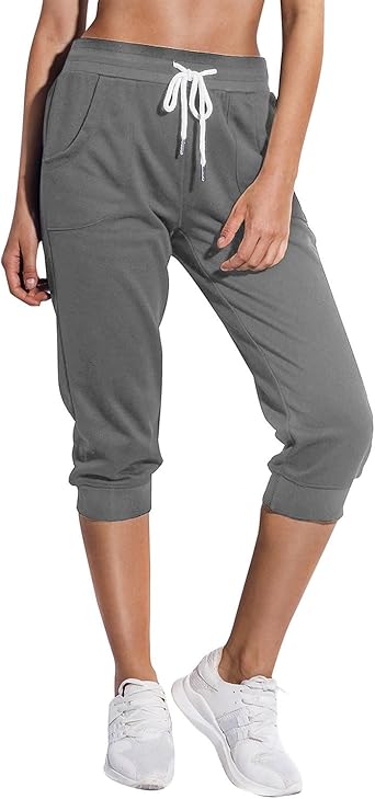 Photo 1 of 
SPECIALMAGIC Women's Sweatpants Capri Pants Cropped Jogger Running Pants Lounge Loose Fit Drawstring Waist XS