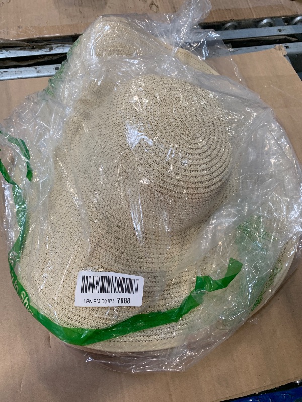 Photo 1 of *** 8 PCS *** Sintuff 4 Pcs Women's Wide Brim Straw Hats Big Floppy Foldable Roll up Cap Beach Sun Hat UPF 50+ for Summer(Beige, Simple)