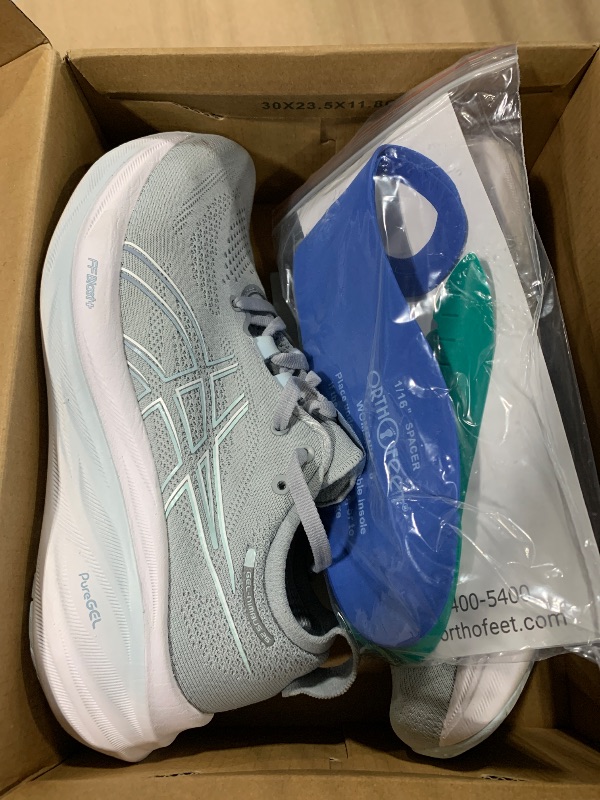 Photo 1 of ** SIMILAR ** Orthofeet Women's Orthopedic Grey Knit Kita Hands-Free Sneakers, Size 8 Wide. 