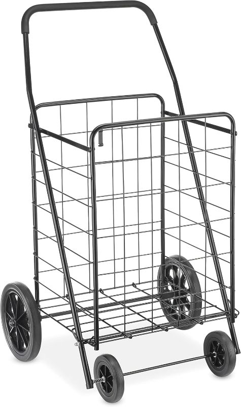 Photo 1 of 
Whitmor Extra Large Utility Foldable Shopping Cart with Wheels, 100 Lb Capacity, Heavy Duty Grocery Cart with Steel Frame, Foam Handle, Rolling Collapsible...