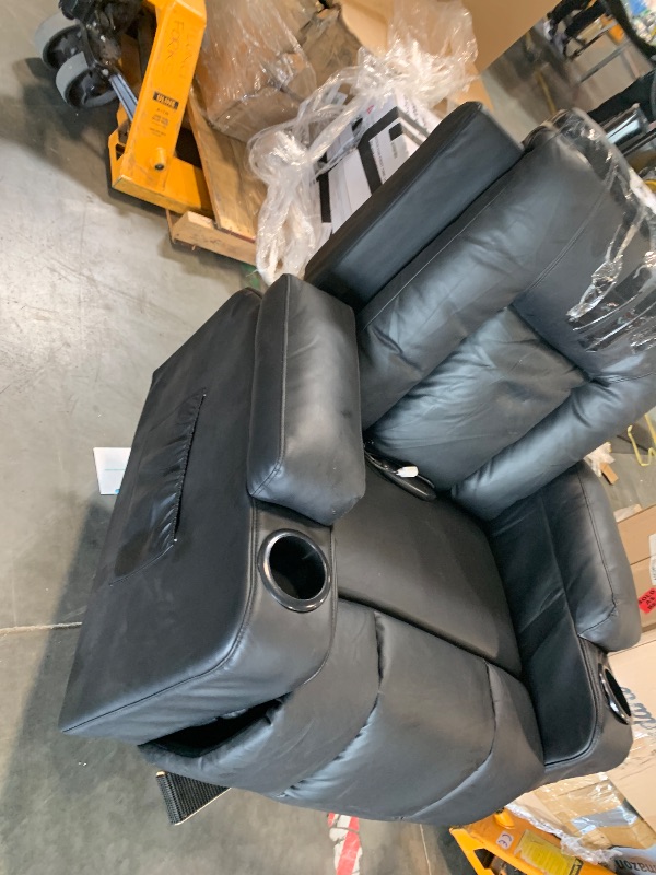 Photo 1 of COMHOMA Recliner Chair, Swivel Rocker Recliners, Massage and Heat Reclining Chair, Reclining Sofa with Side Pockets, Cup Holders for Living Room, Bedroom (Black)