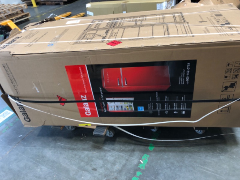 Photo 1 of ***FACTORY SEALED**Galanz GLR12TRDEFR Refrigerator, Dual Door Fridge, Adjustable Electrical Thermostat Control with Top Mount Freezer Compartment, Retro Red, 12.0 Cu Ft. 