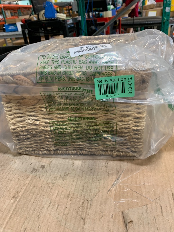 Photo 1 of **ONE PIECE**CHI AN HOME Wicker Storage Baskets, Set of 3 Water Hyacinth Storage Baskets For Organizing, Storage Bins Container for Shelves, Woven Pantry Baskets, 3-Pack, Natural, Built-in Carry Handles