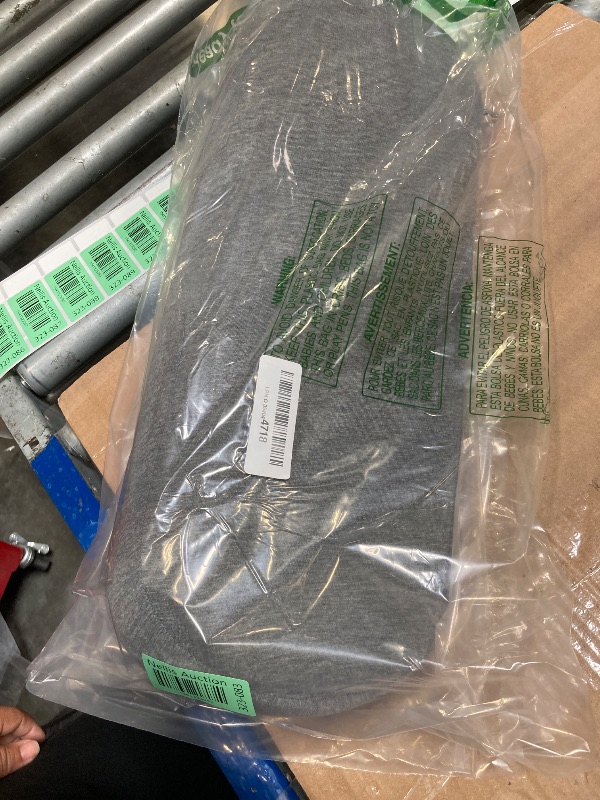 Photo 1 of [torn] Cervical Neck Pillows for Pain Relief Sleeping, Memory Foam Neck Bolster Pillow for Stiff Pain Relief, Neck Support Pillow Neck Roll Pillow for Bed Pillow (Dark Gray)