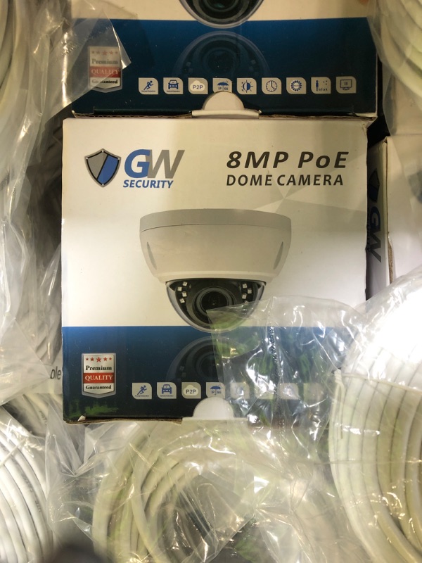 Photo 1 of GW Security 32 Channel 4K NVR 8MP AI Human & Vehicle Detection Security Camera System with 32 UHD 4K 2160P Microphone PoE Outdoor/Indoor Weatherproof IP Security Dome Cameras