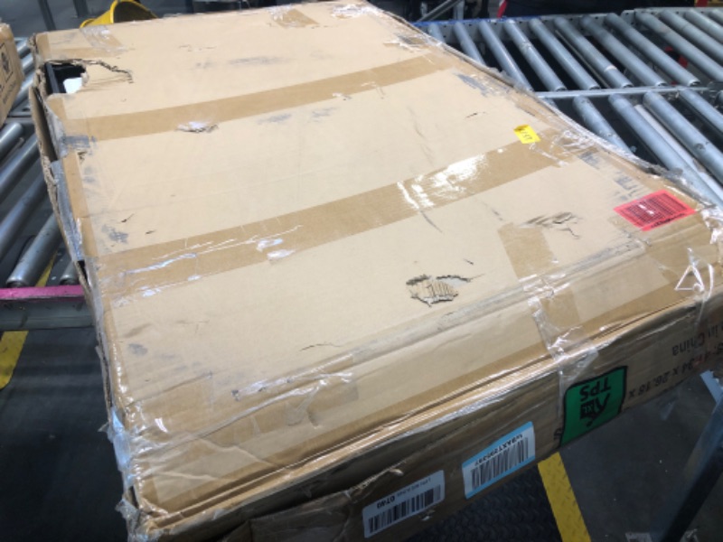 Photo 1 of [Missing 1 Leg Beam] ELAFROS Extra Large Heavy Duty Utility Cart 39.9 x 24.6 Inch - Work Cart Big 2-Tier Plastic Rolling Service Cart with Deep Shelves, 6 Inch Casters, 550 lbs Capacity, Black. 