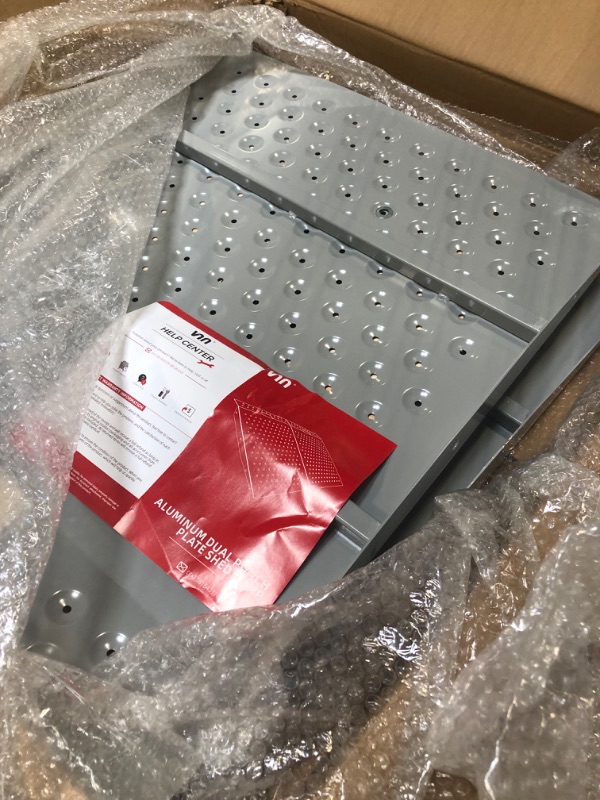 Photo 1 of VNN 29" x 48" Shed Ramp for Riding Mower & Lawn Equipment | 1500 LB Capacity Anti-Slip Punch Plate Ramp for ATV, Motorcycles, Garages & Barns (2PC)