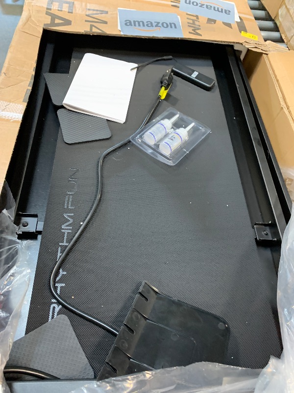 Photo 1 of RHYTHM FUN Incline Foldable Treadmill, Walking Pad Treadmill with Incline, 300 lbs Portable Treadmills with Handles for Home Office Use, Under Desk Compact Walking pad with LED Display & APP