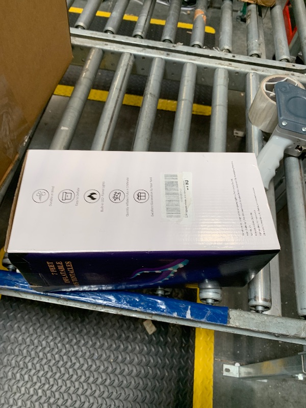 Photo 1 of FunFanso 7FT Halloween Inflatable Purple Octopus Tentacles Outdoor Decorations, Blow up Hanging Decor with Built-in LED Lights, Charming Window Decoration for Yard Roof Indoor Holiday Party Home Yard